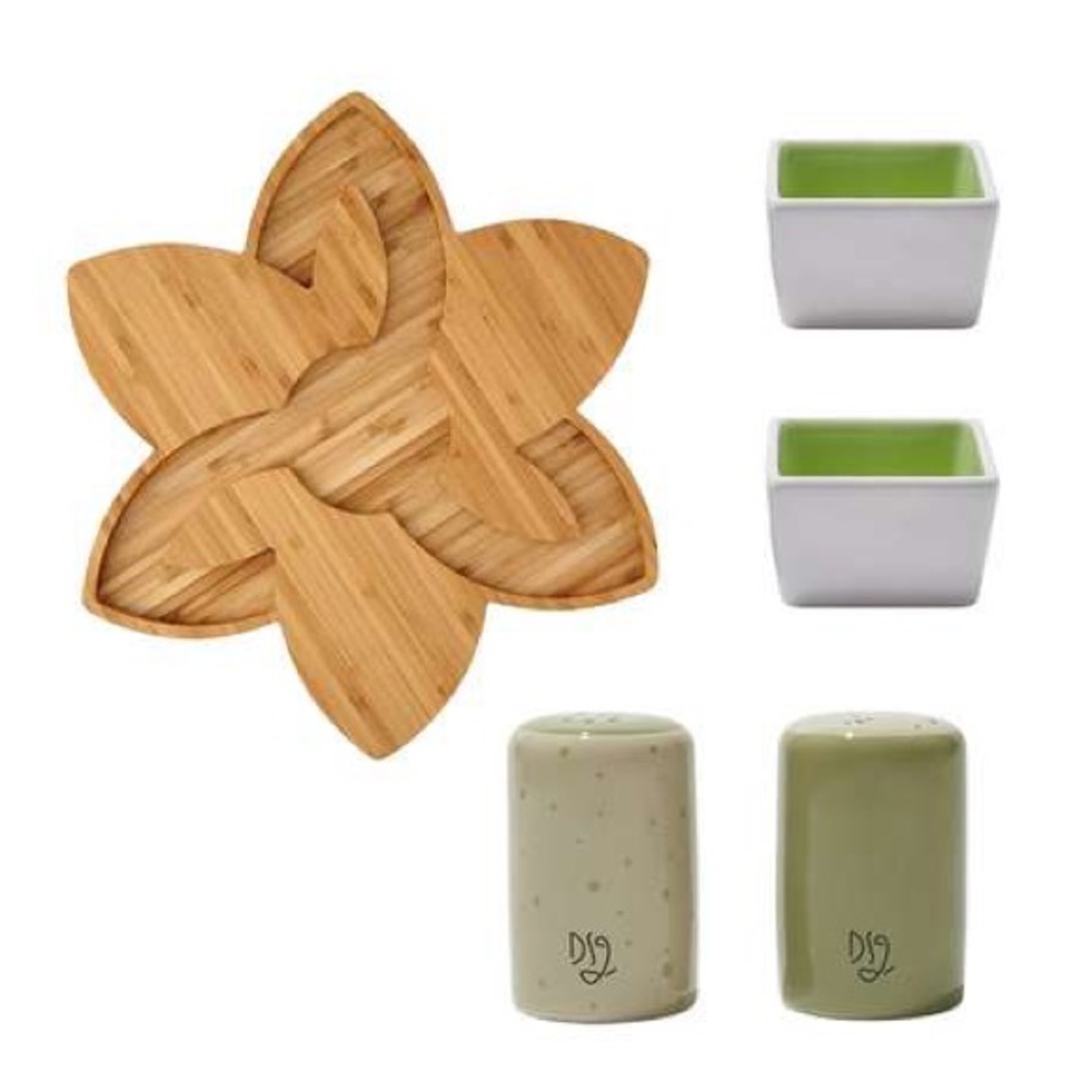 3pc Table Setting Dining Gift Bundle Board Shakers Bowls